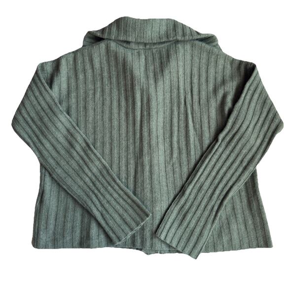 Madewell Oversize-Collar Cardigan Sweater Size XS Wool blend Button Up Green - Picture 2 of 6